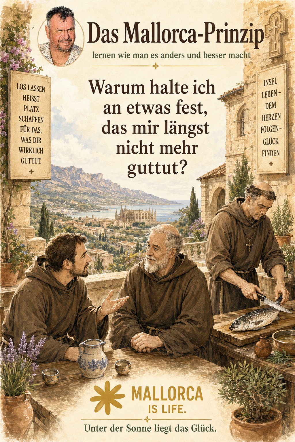 Serie 1: Drei Mönche auf einer Terrasse über Palma — Warum halte ich an etwas fest, das mir längst nicht mehr guttut?